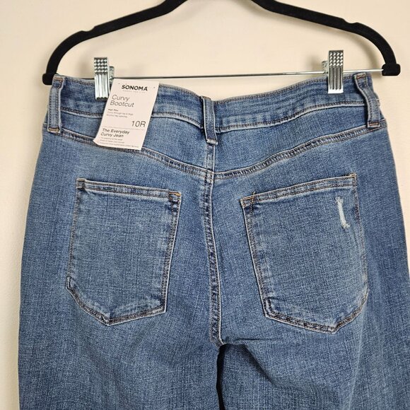 Womens Sonoma Size 10R Denim Jeans Goods For Life Curvy Mid Rise Bootcut Casual - Picture 8 of 14